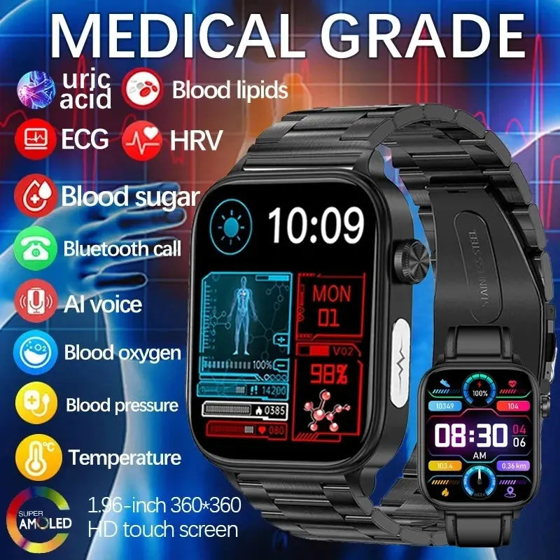 KENPANG 2024 Smart Health Watch with ECG, PPG, Blood Monitoring, and Bluetooth Call Function Ryglobal