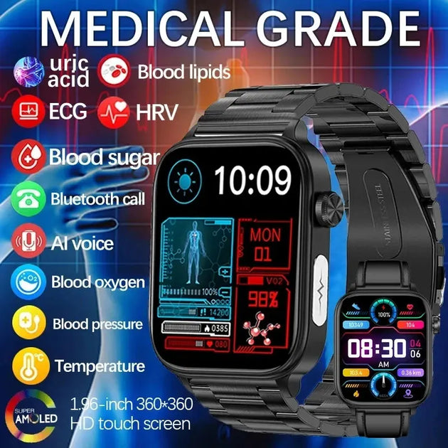 KENPANG 2024 Smart Health Watch with ECG, PPG, Blood Monitoring, and Bluetooth Call Function Ryglobal