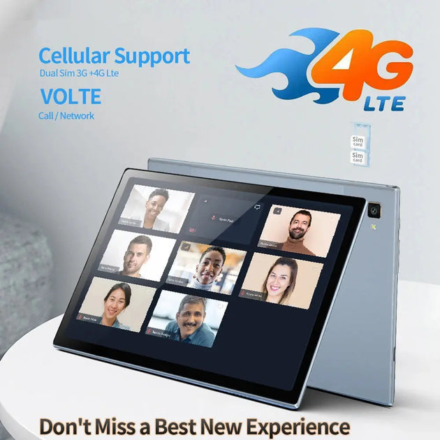 BDF 10.1-Inch Android Tablet - Octa Core, 8GB RAM, 128GB Storage, Dual SIM, 4G LTE Ryglobal
