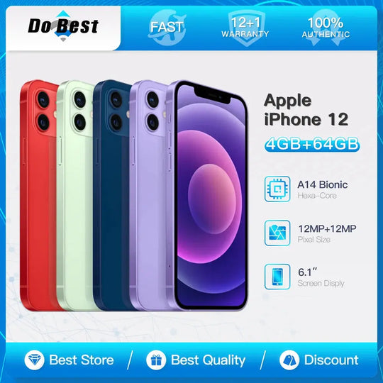 Apple iPhone 12 5G Smartphone - 64/128GB, A14 Bionic, Dual 12MP Cameras Mobile shop