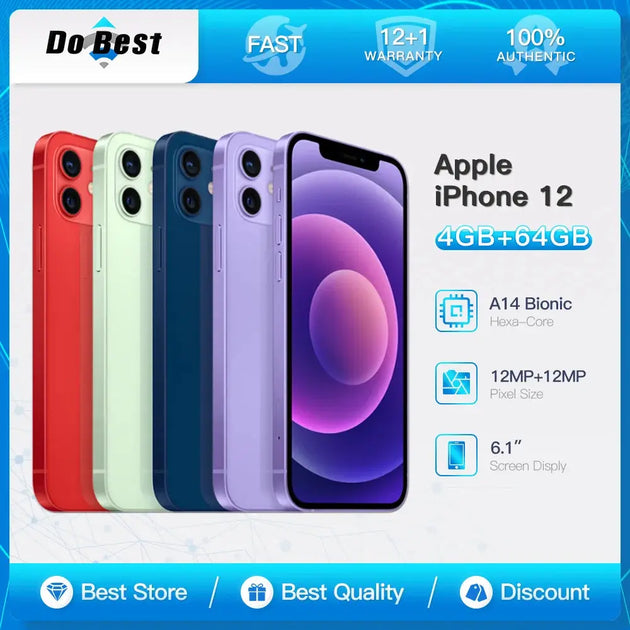 Apple iPhone 12 5G Mobile Phone – 64/128GB, A14 Bionic, Dual 12MP Cameras Mobile shop