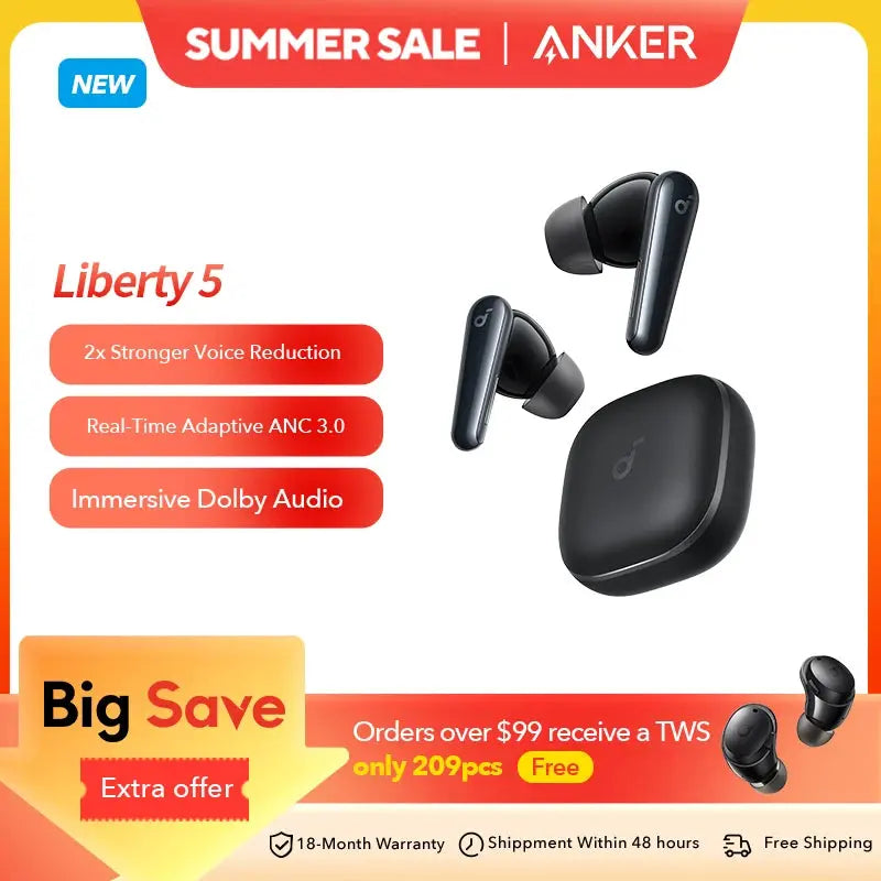 Soundcore by Anker Liberty 5 ANC Wireless Earbuds - 48H Battery Life Ryglobal