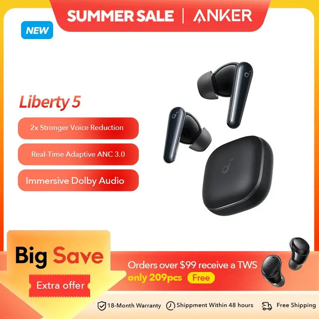 Soundcore by Anker Liberty 5 ANC Wireless Earbuds - 48H Battery Life Ryglobal