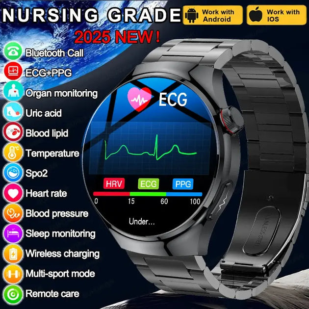 GUHUAVMIC Smart Health Watch with ECG, Blood Oxygen, and Body Temperature Monitoring Ryglobal