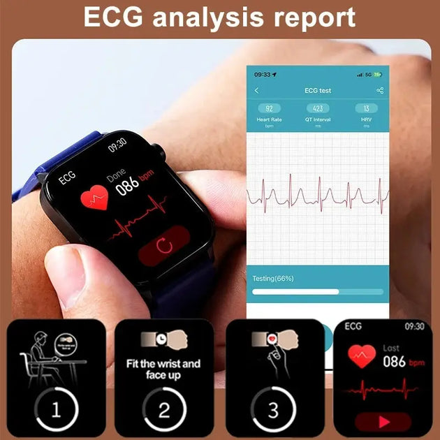 KENPANG 2024 Smart Health Watch with ECG, PPG, Blood Monitoring, and Bluetooth Call Function Ryglobal