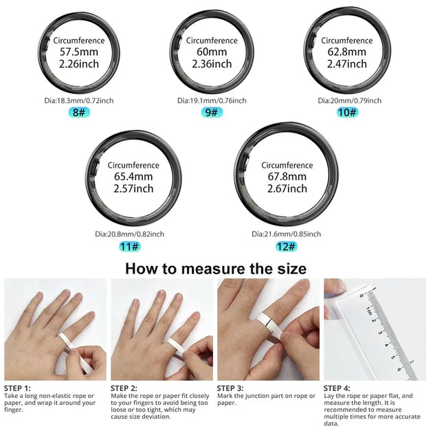 COLMI R02 Smart Ring - 39 Days Battery Life, 5ATM Waterproof Health Monitor Ryglobal