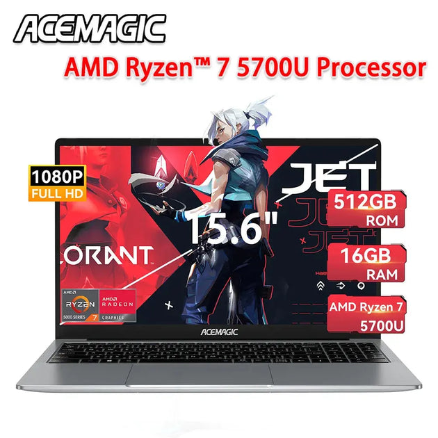 ACEMAGIC LX15Pro 15.6" FHD Laptop with AMD Ryzen 7, 16GB RAM, 512GB SSD Ryglobal