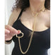 Adjustable Heart O - Ring Punk Rock Cuban Chain Necklace – Lariat Y - Style Necklace with Key & Heart Lock Pendant - Mobile shop