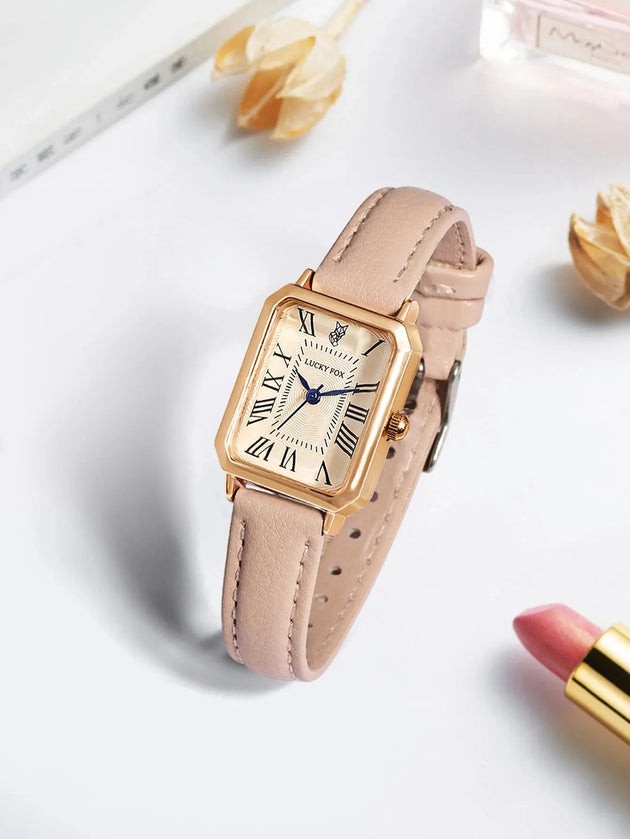 Retro Square Leather Strap Quartz Watch for Women Mobile shop