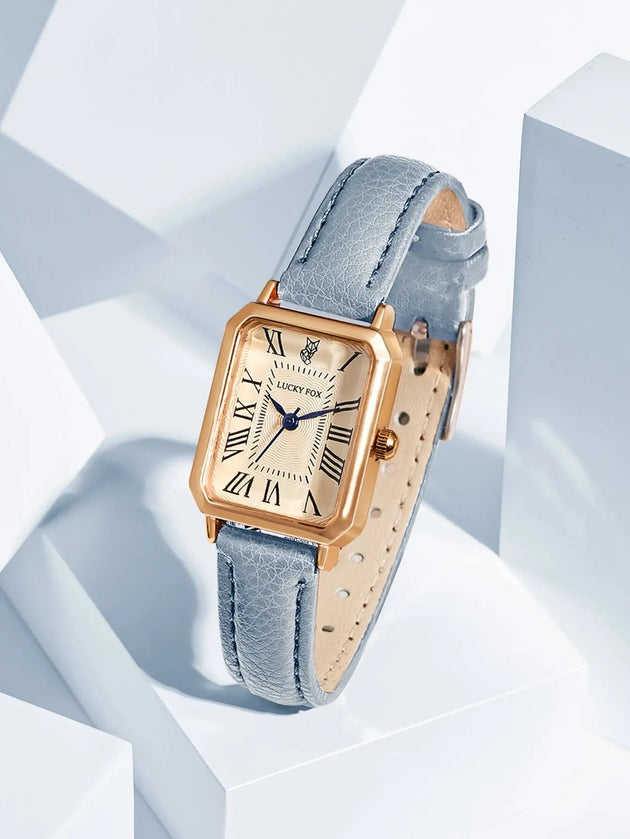 Retro Square Leather Strap Quartz Watch for Women Mobile shop