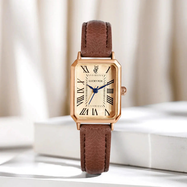 Retro Square Leather Strap Quartz Watch for Women Mobile shop