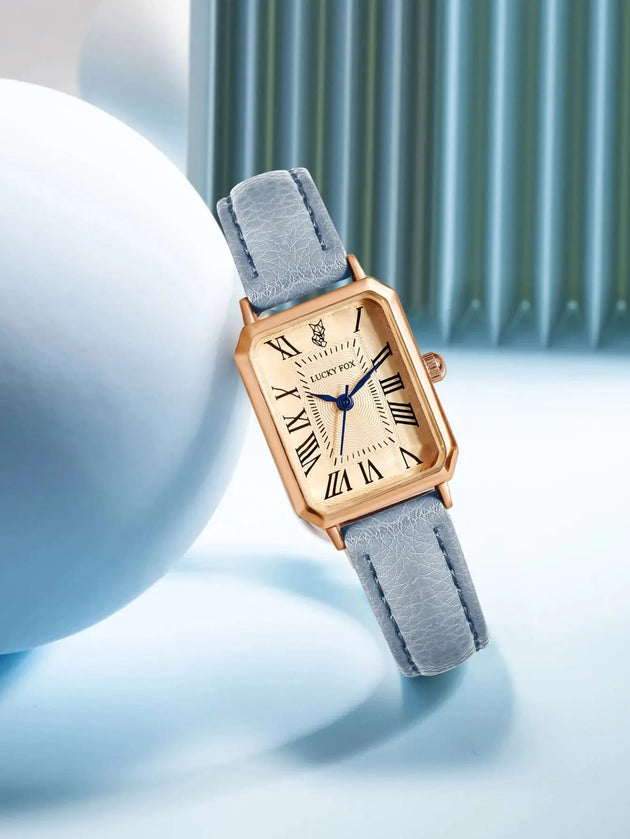 Retro Square Leather Strap Quartz Watch for Women Mobile shop