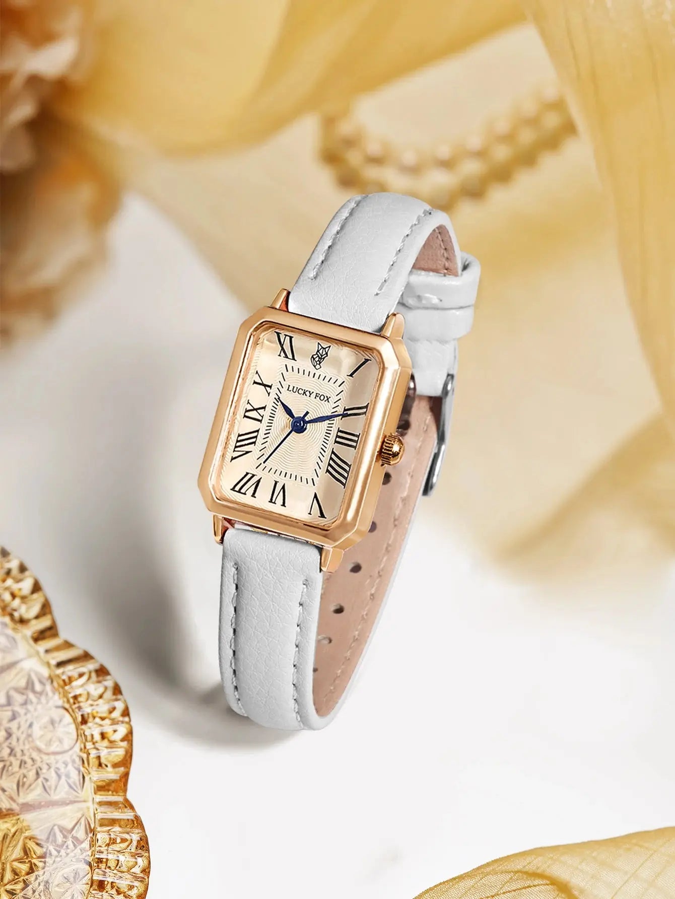 Retro Square Leather Strap Quartz Watch for Women Mobile shop
