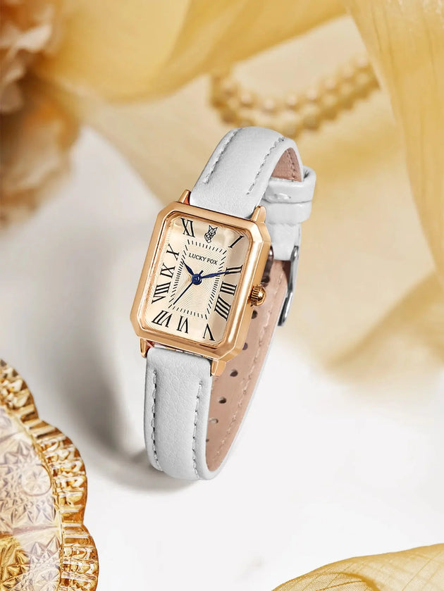 Retro Square Leather Strap Quartz Watch for Women Mobile shop