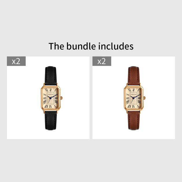Retro Square Leather Strap Quartz Watch for Women Mobile shop