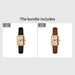 Retro Square Leather Strap Quartz Watch for Women Mobile shop