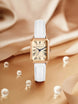 Retro Square Leather Strap Quartz Watch for Women Mobile shop