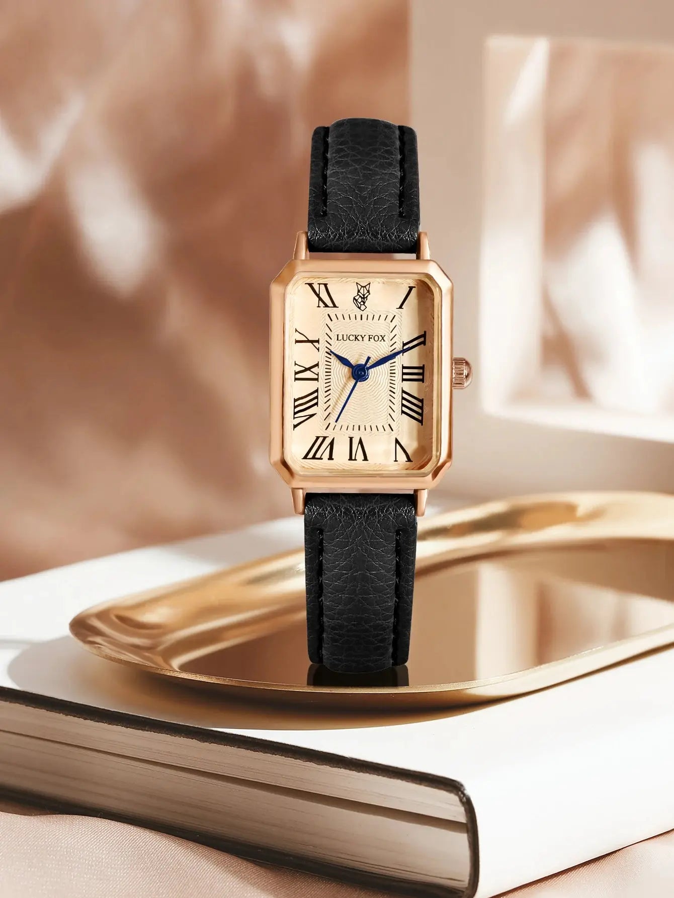 Retro Square Leather Strap Quartz Watch for Women Mobile shop
