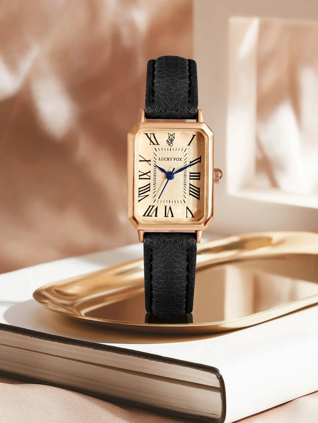 Retro Square Leather Strap Quartz Watch for Women Mobile shop