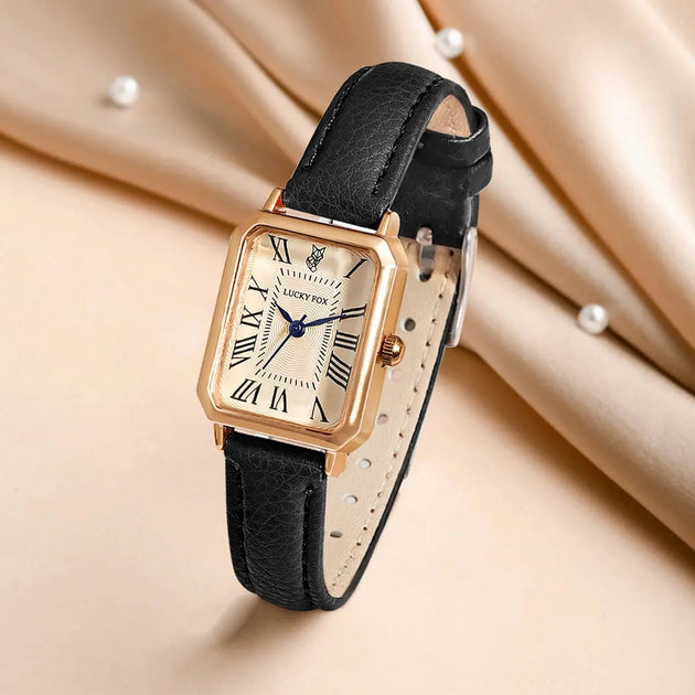 Retro Square Leather Strap Quartz Watch for Women Mobile shop
