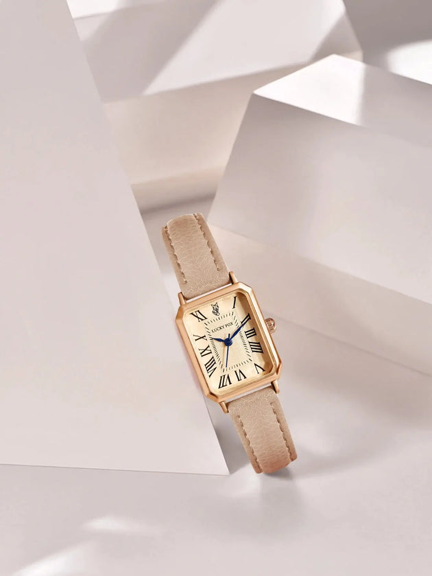 Retro Square Leather Strap Quartz Watch for Women Mobile shop