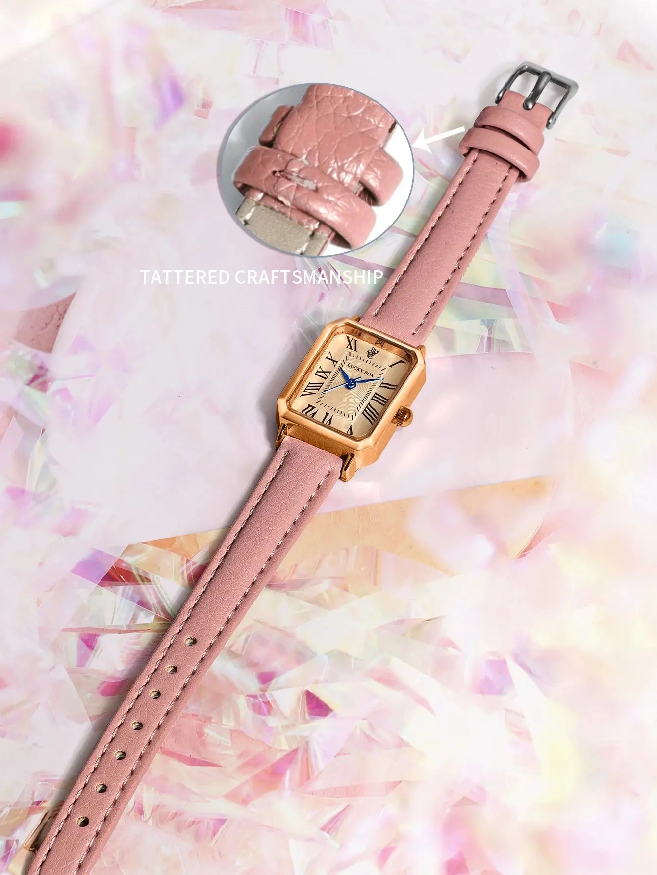 Retro Square Leather Strap Quartz Watch for Women Mobile shop