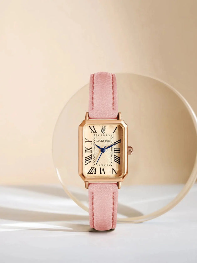 Retro Square Leather Strap Quartz Watch for Women Mobile shop