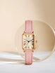 Retro Square Leather Strap Quartz Watch for Women Mobile shop