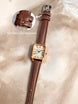 Retro Square Leather Strap Quartz Watch for Women Mobile shop
