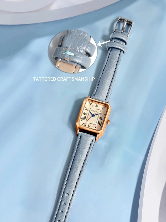 Retro Square Leather Strap Quartz Watch for Women Mobile shop