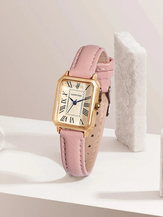 Retro Square Leather Strap Quartz Watch for Women Mobile shop