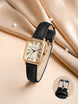 Retro Square Leather Strap Quartz Watch for Women Mobile shop