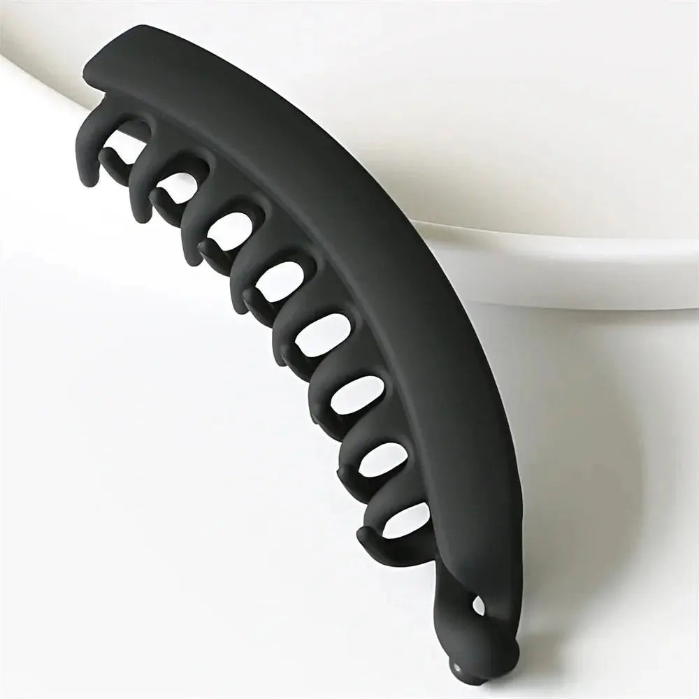 Frosted Solid Color Banana Hair Clips – Fashion Ponytail Barrettes & Hair Claws for Women - Mobile shop