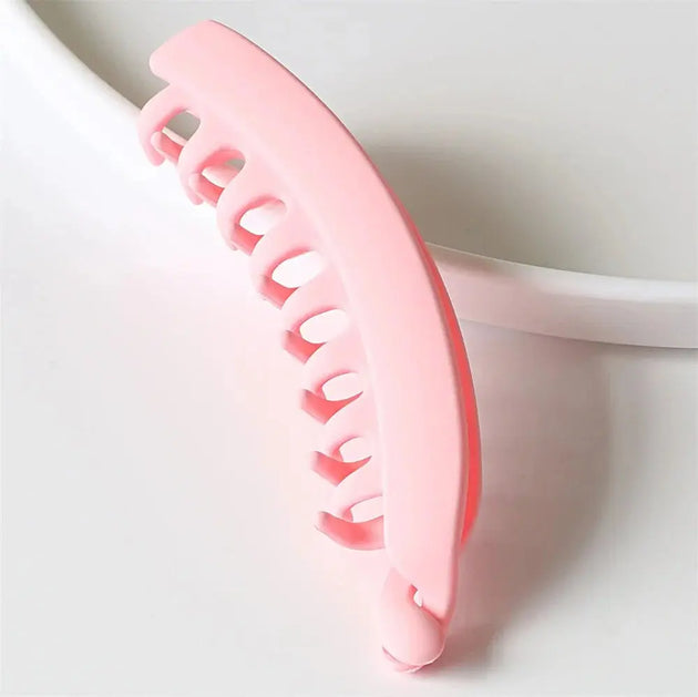 Frosted Solid Color Banana Hair Clips – Fashion Ponytail Barrettes & Hair Claws for Women - Mobile shop