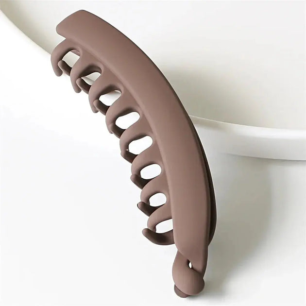 Frosted Solid Color Banana Hair Clips – Fashion Ponytail Barrettes & Hair Claws for Women - Mobile shop