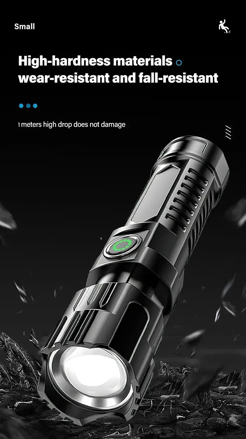 Heinast 2000LM Tactical LED Flashlight with USB Charging and Zoom Mobile shop