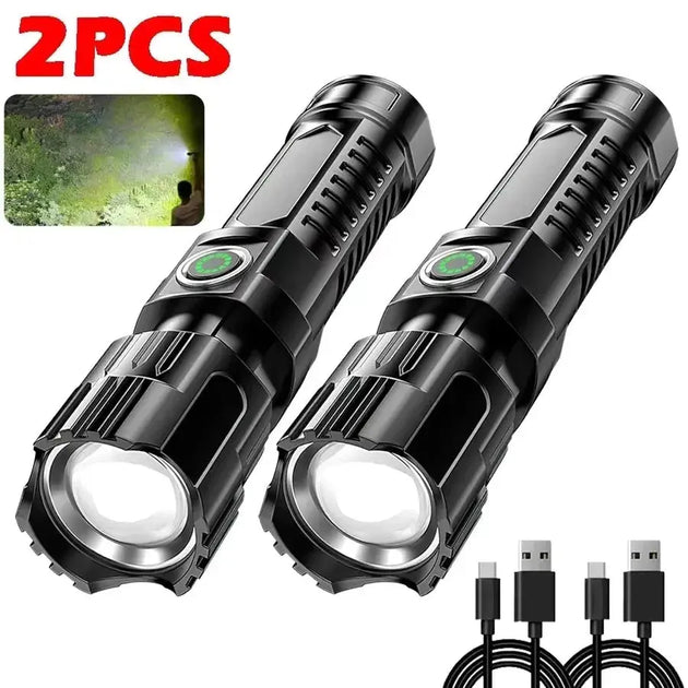 Heinast 2000LM Tactical LED Flashlight with USB Charging and Zoom Mobile shop