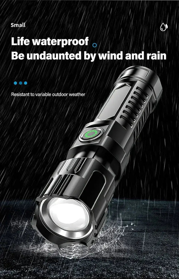 Heinast 2000LM Tactical LED Flashlight with USB Charging and Zoom Mobile shop