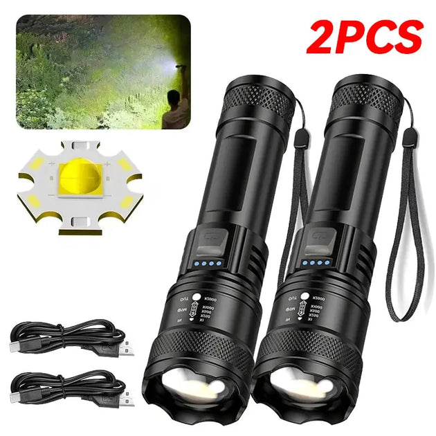 Heinast 2000LM Tactical LED Flashlight with USB Charging and Zoom Mobile shop
