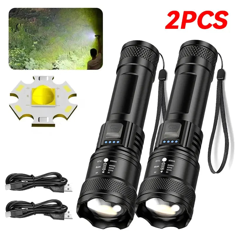 Heinast 2000LM Tactical LED Flashlight with USB Charging and Zoom Mobile shop
