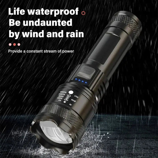 Heinast 2000LM Tactical LED Flashlight with USB Charging and Zoom Mobile shop