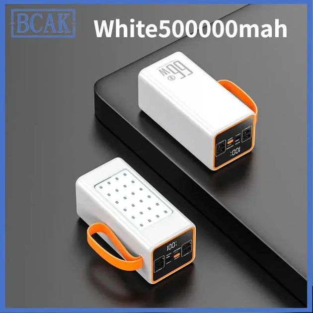 BCAK 50MAH Portable Power Bank with Fast Charging and Built-in Cable Ryglobal