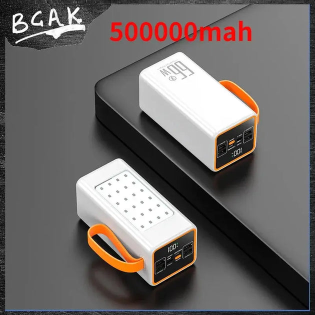 BCAK 50MAH Portable Power Bank with Fast Charging and Built-in Cable Ryglobal