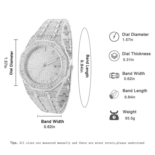 Iced Out Gold Diamond Watch for Men - Hip Hop Bling Style Mobile shop