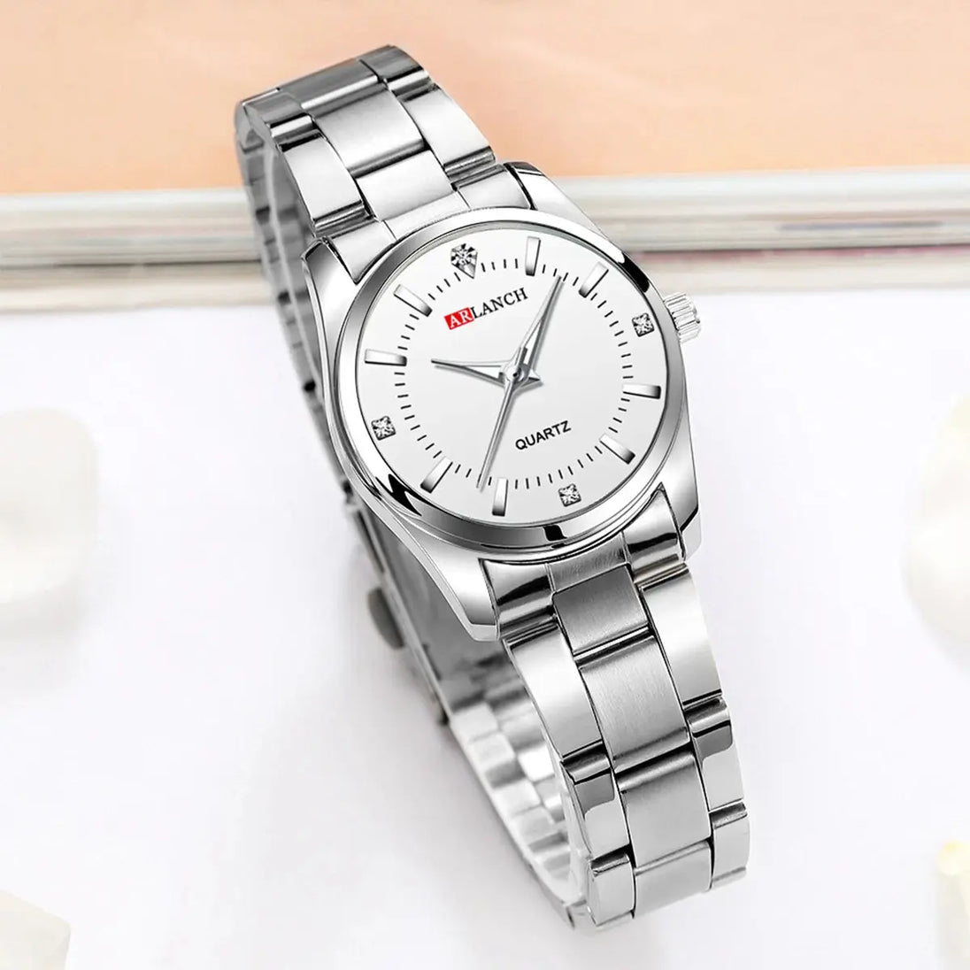VA VA VOOM Luxury Minimalist Pink Rhinestone Women's Watch 29mm Mobile shop