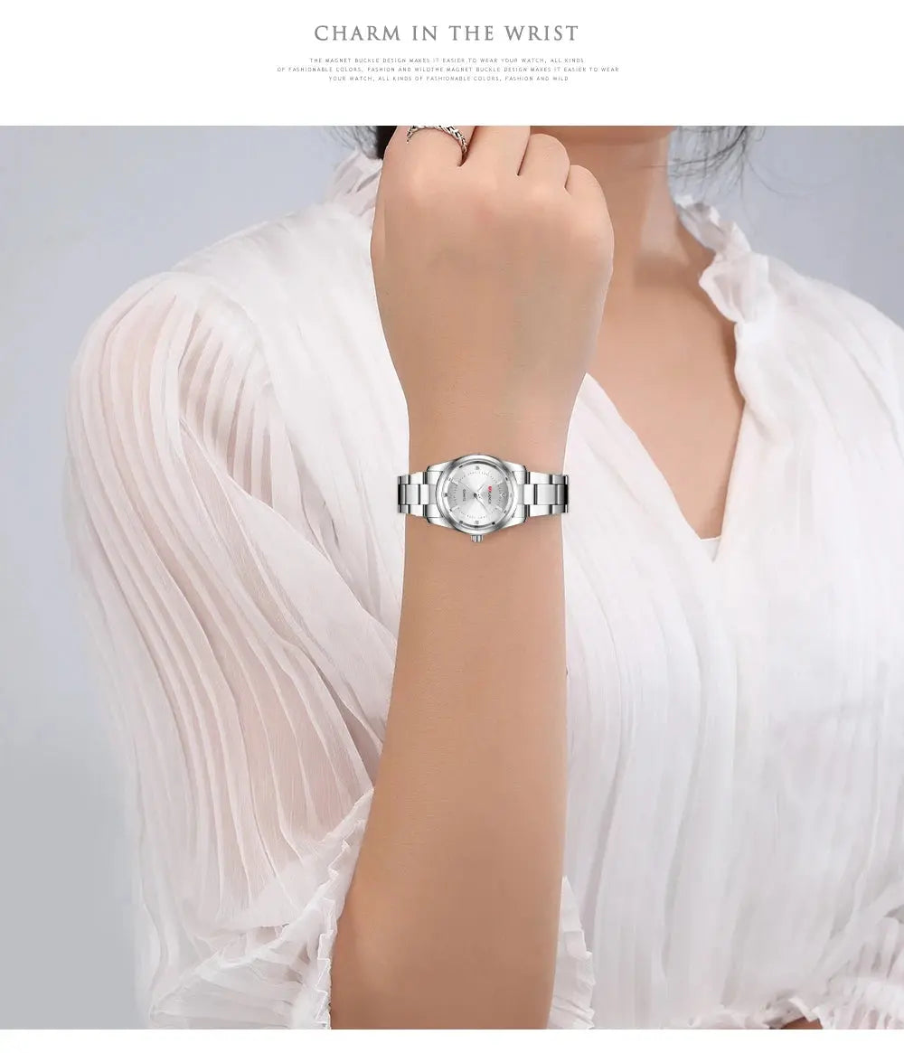 VA VA VOOM Luxury Minimalist Pink Rhinestone Women's Watch 29mm Mobile shop