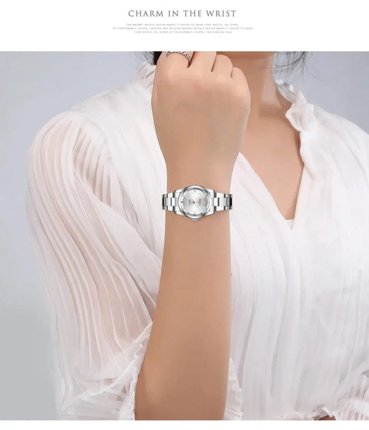 VA VA VOOM Luxury Minimalist Pink Rhinestone Women's Watch 29mm Mobile shop
