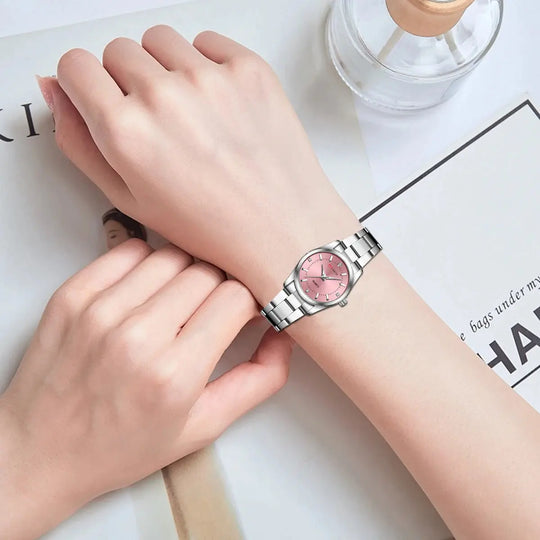 VA VA VOOM Luxury Minimalist Pink Rhinestone Women's Watch 29mm Mobile shop