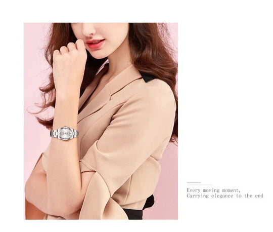 VA VA VOOM Luxury Minimalist Pink Rhinestone Women's Watch 29mm Mobile shop