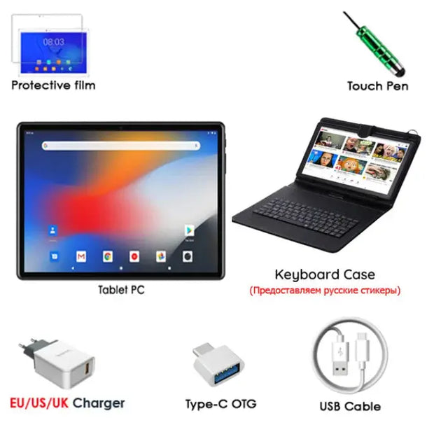 idoshow 10.1 Inch Octa Core Tablet PC with 8GB RAM and 64GB Storage, Android 12, 4G LTE Ryglobal